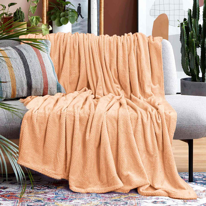 silky soft 310gsm popcorn embossed fleece ac blanket
