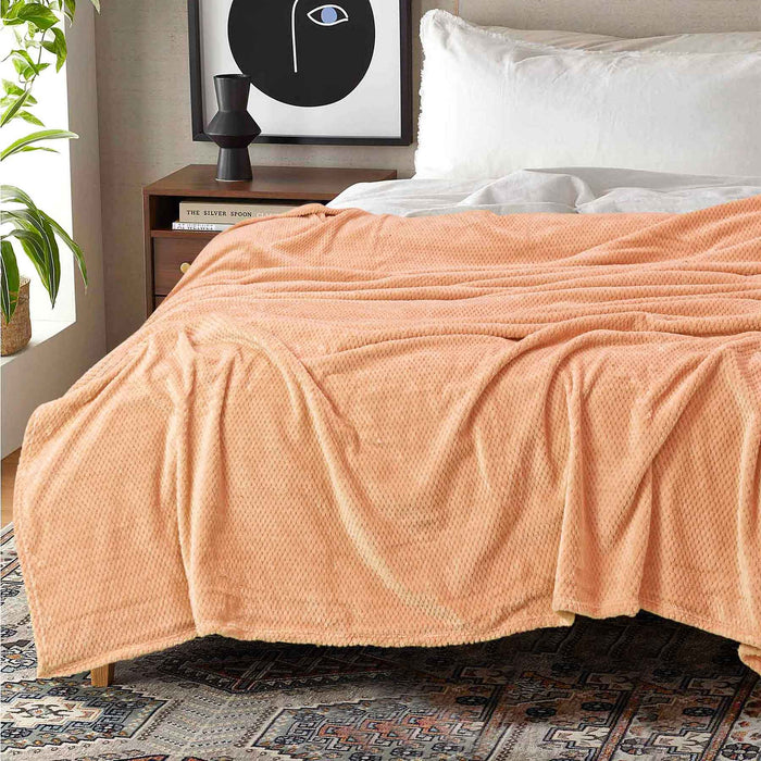 silky soft 310gsm popcorn embossed fleece ac blanket