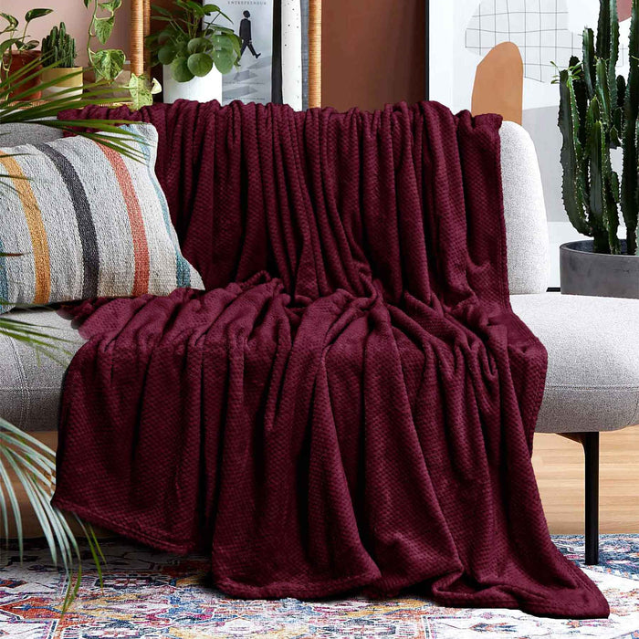 silky soft 310gsm popcorn embossed fleece ac blanket