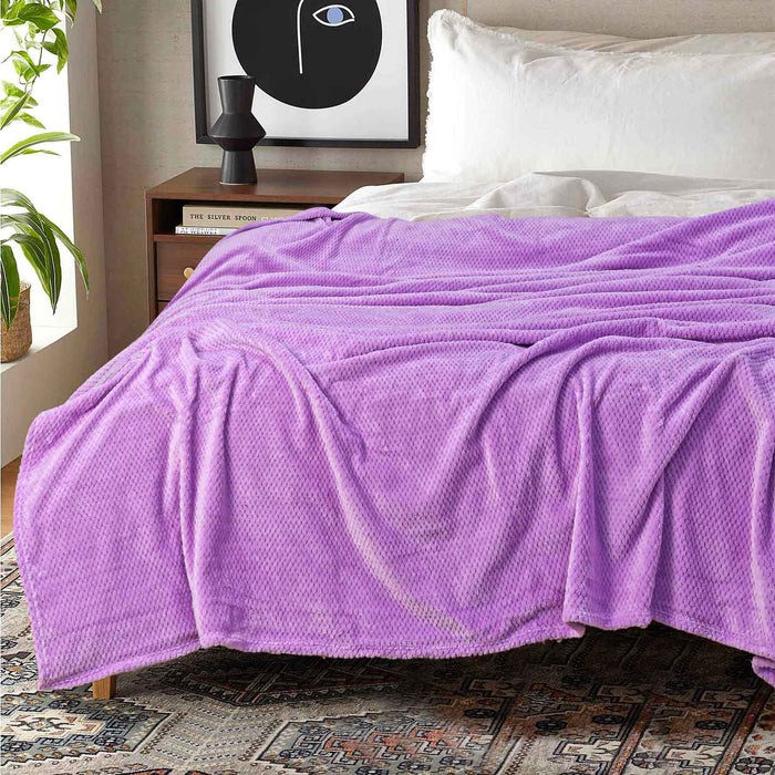 silky soft 310gsm popcorn embossed fleece ac blanket