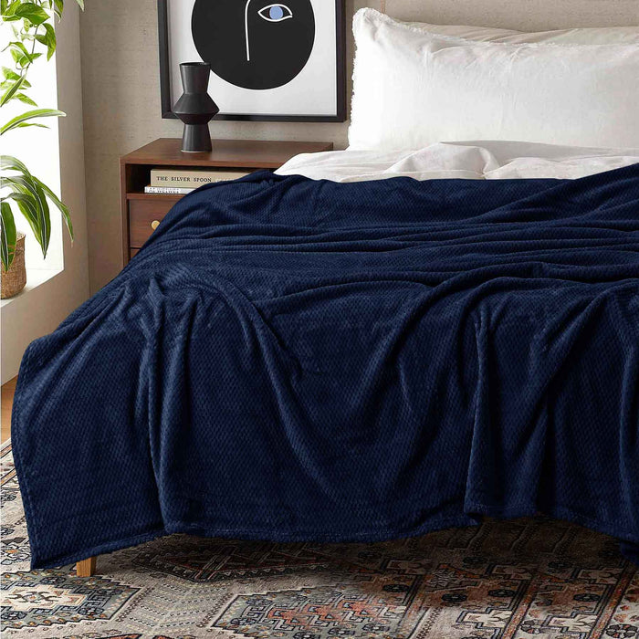 silky soft 310gsm popcorn embossed fleece ac blanket