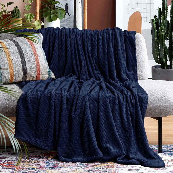 silky soft 310gsm popcorn embossed fleece ac blanket