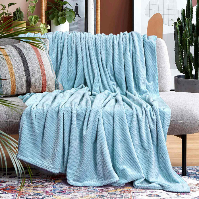 silky soft 310gsm popcorn embossed fleece ac blanket