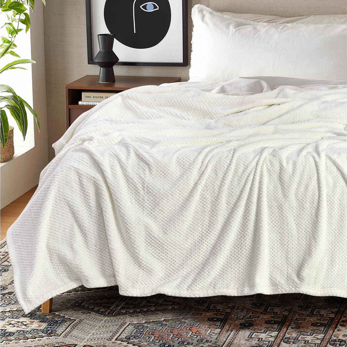 silky soft 310gsm popcorn embossed fleece ac blanket