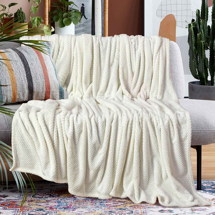 silky soft 310gsm popcorn embossed fleece ac blanket