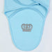 prince crystal crown baby swaddle sky blue