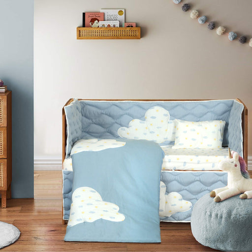 puffy cloudy daydreams baby cot set