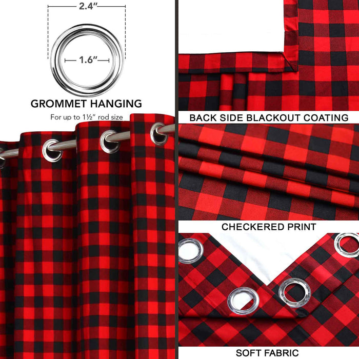 red check blackout curtain