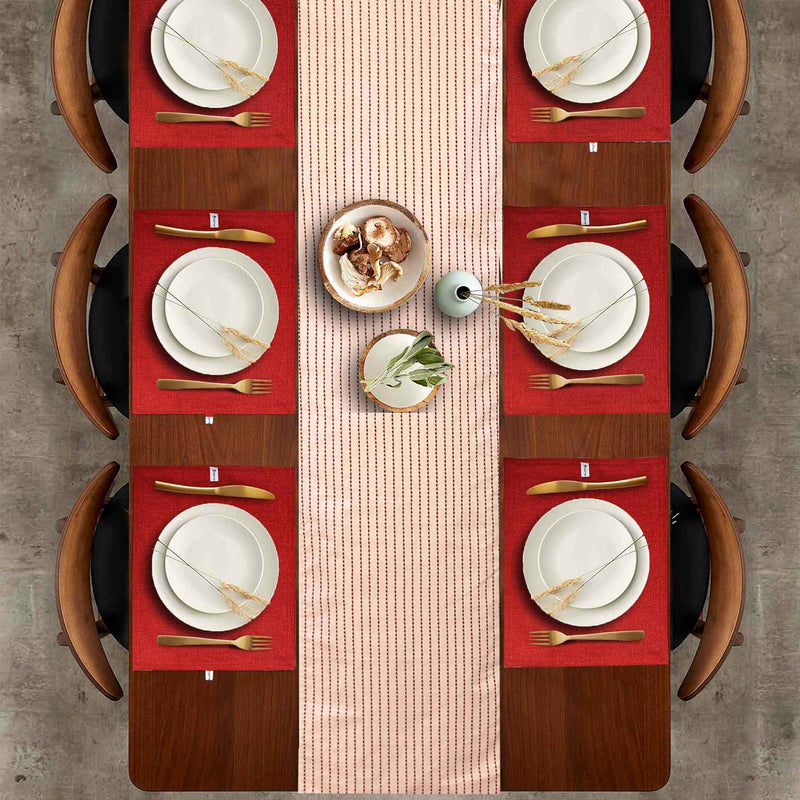 red dots style placemat table runner