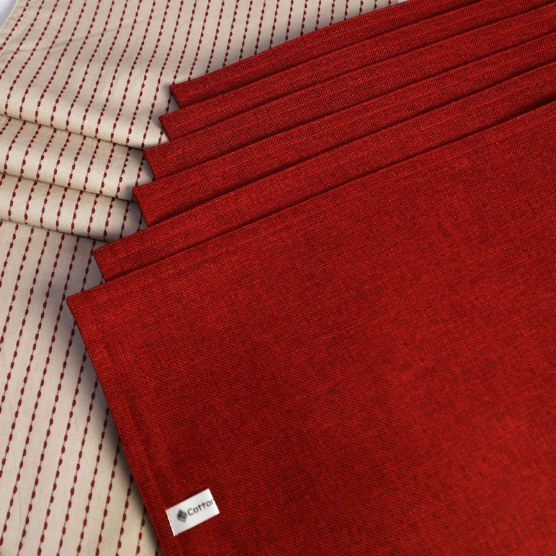 red dots style placemat table runner