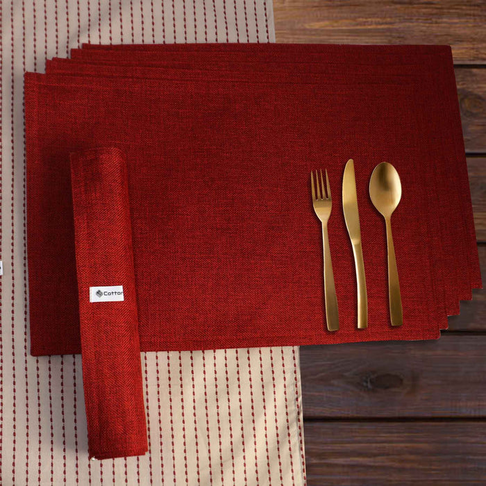 red dots style placemat table runner