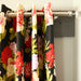 red roses light filtering single curtain panel stitched