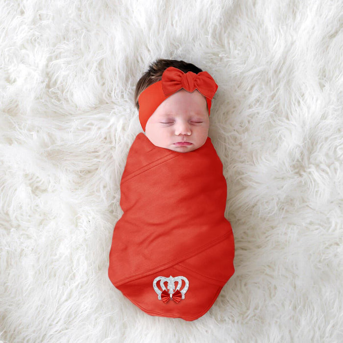 prince crown white baby swaddle