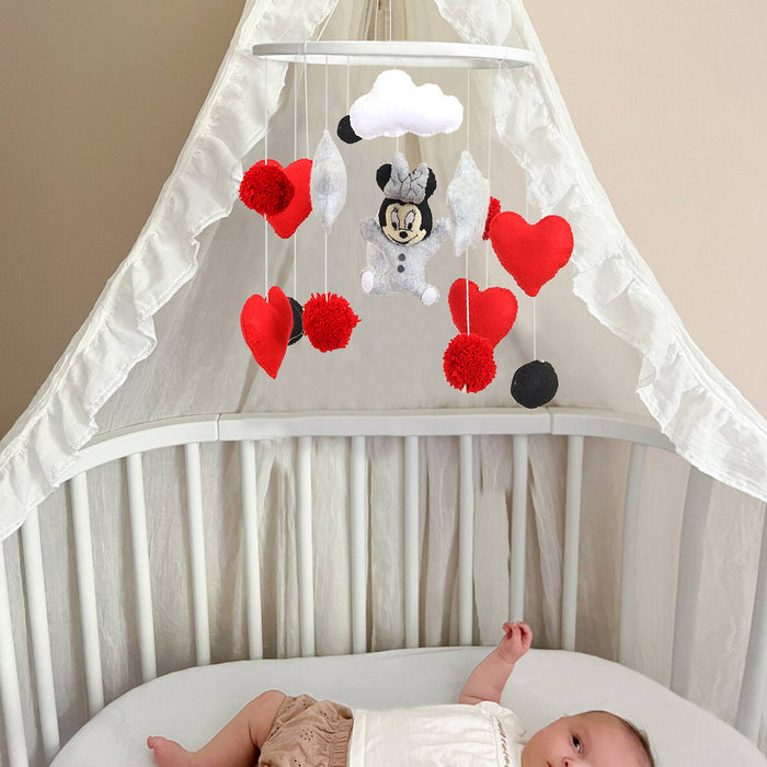 Red Hearts Crib Hanging