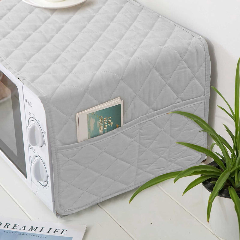 waterproof quilted microwave oven cover silver