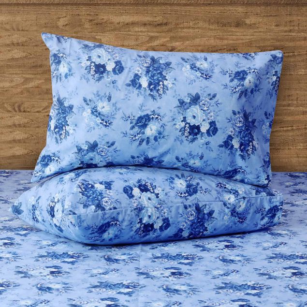 inverted blue pure cotton bedsheet