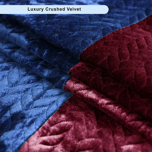 horizontal stripes crushed velvet sofa cover burgundy blue