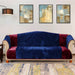 vertical patches crushed velvet sofa cover burgundy blue