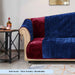 vertical patches crushed velvet sofa cover burgundy blue