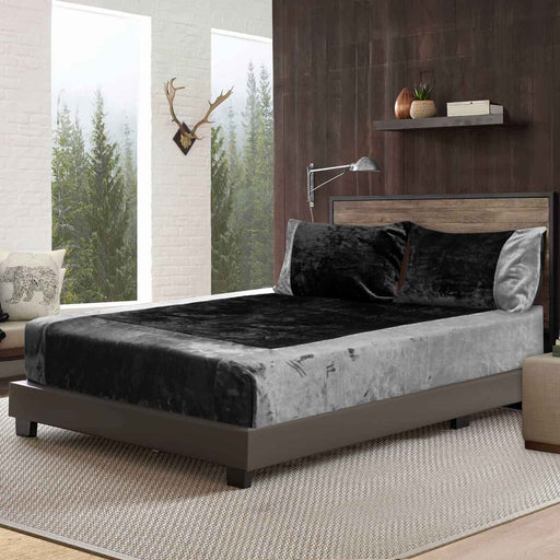 copy of soft and warm duo tone fleece bedsheet grey black