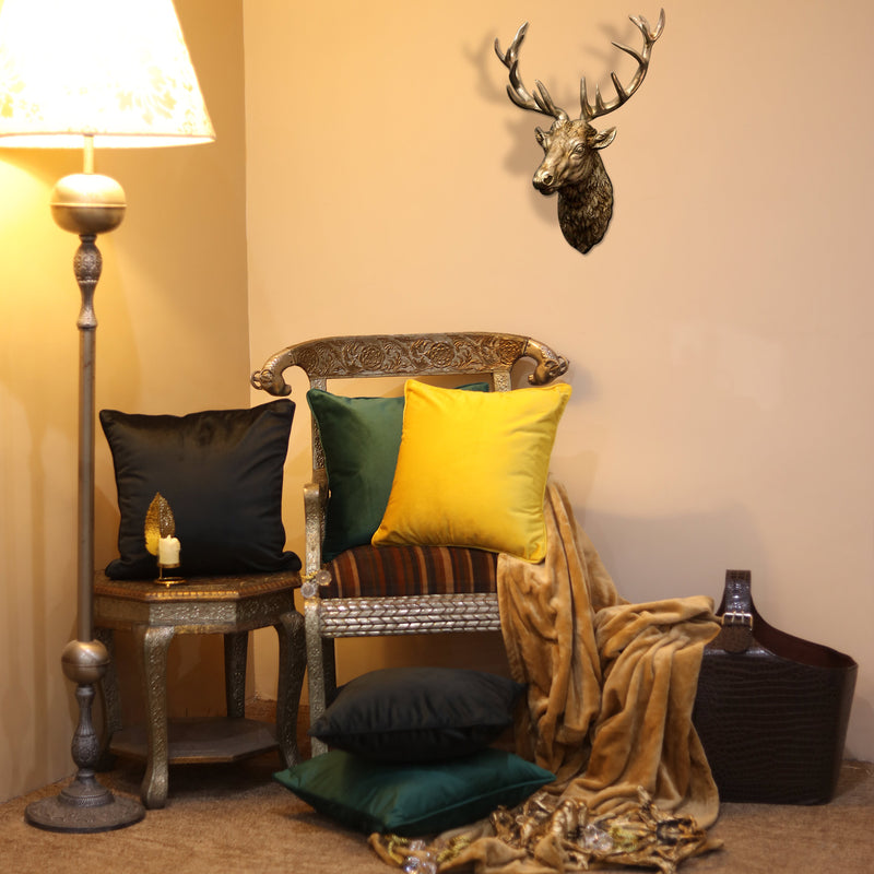 lush velvet solid colors cushion cover set bundle of 5