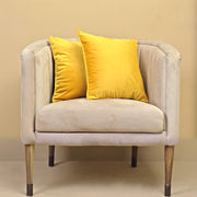 velvet cushion cover mustard