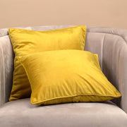 velvet cushion cover mustard