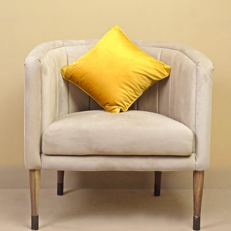 velvet cushion cover mustard