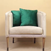 velvet cushion cover green