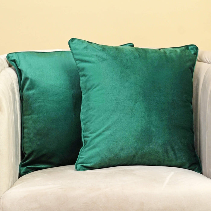 velvet cushion cover green