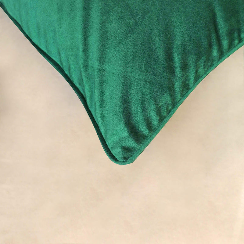 velvet cushion cover green
