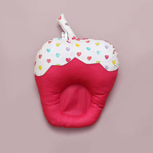 strawberry hearts printed head shaping cushion