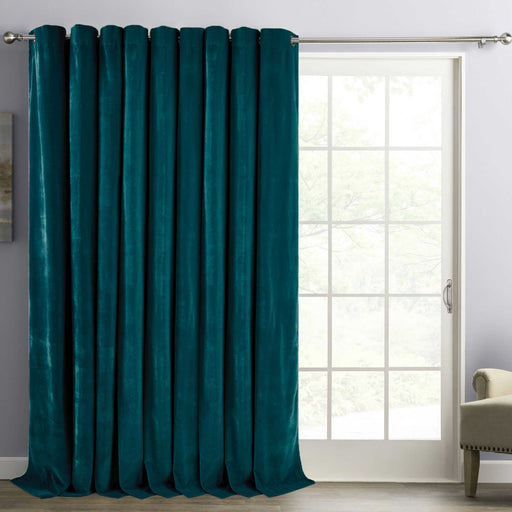 ultrasoft fine grommet top velvet curtain panel teal