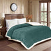 square boxes sherpa border winter comforter