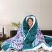 soft warm floral print embossed sherpa rasaye quilt