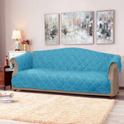 bed rock teal quilted sofa cover set