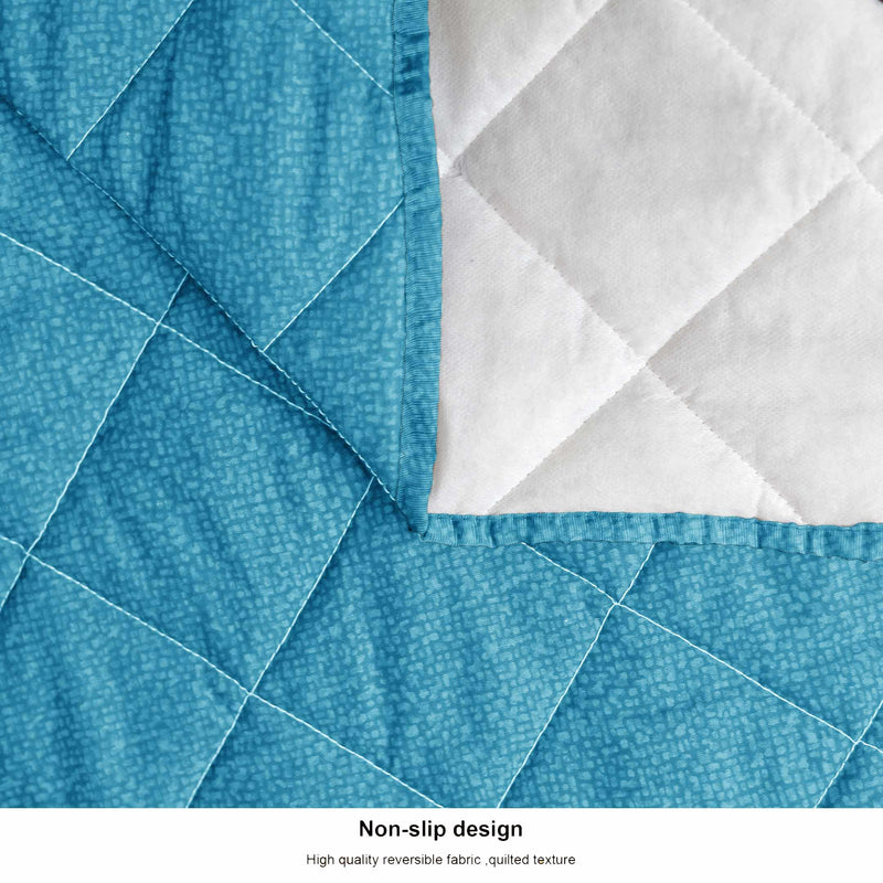 bed rock teal quilted sofa cover set