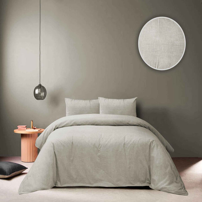 textured grey polycotton bedsheet set