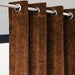traditional curved embossed velvet curtains brown