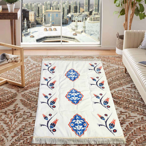 printed turkish premium fleece luxury foam prayer mat