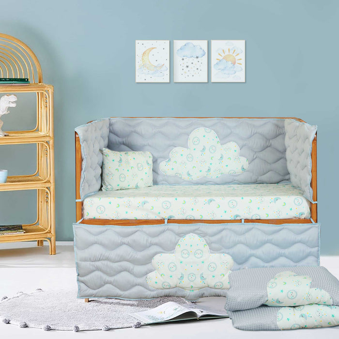 twilight puffy clouds baby cot set