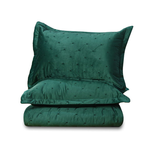 ultrasoft velvet embroidered quilted bedspreads green