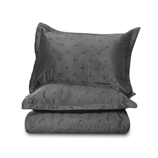 ultrasoft velvet embroidered quilted bedspreads grey