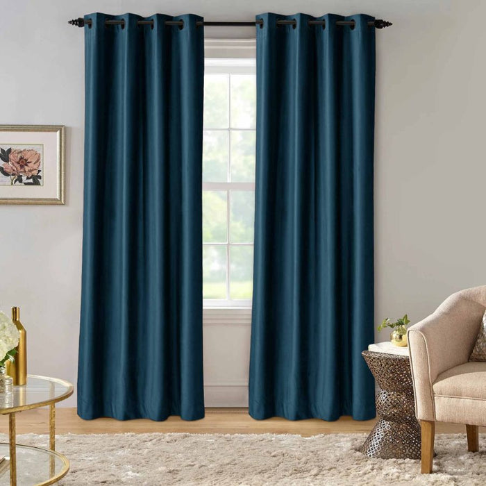 ultrasoft fine grommet top velvet curtain panels navy