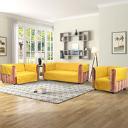 ultrasonic quilted sofa cover set mustard