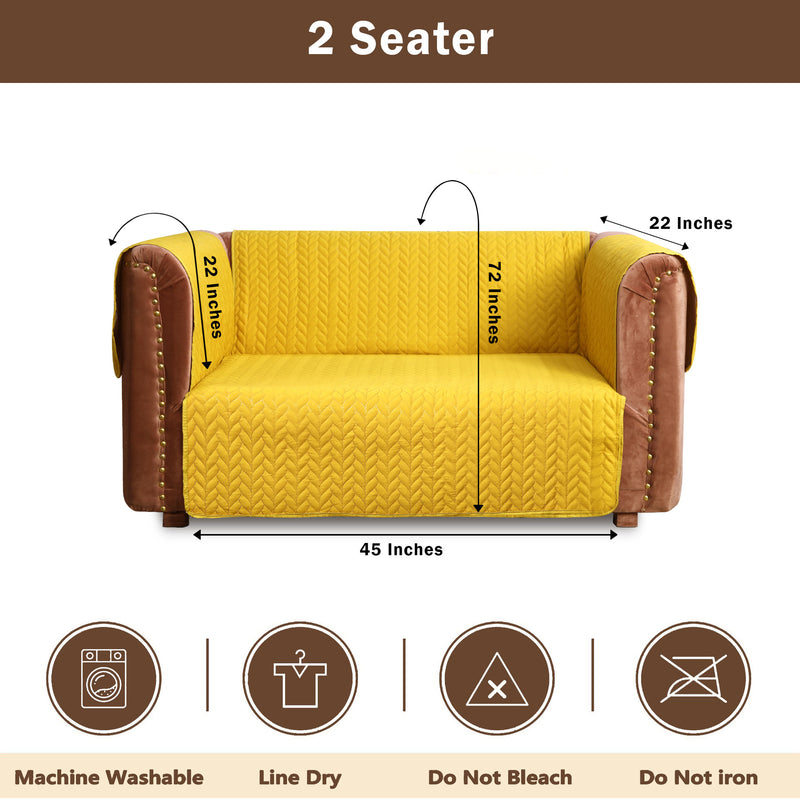 ultrasonic quilted sofa cover set mustard