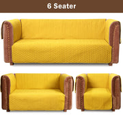 ultrasonic quilted sofa cover set mustard
