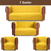 ultrasonic quilted sofa cover set mustard