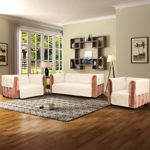 ultrasonic quilted sofa cover set beige