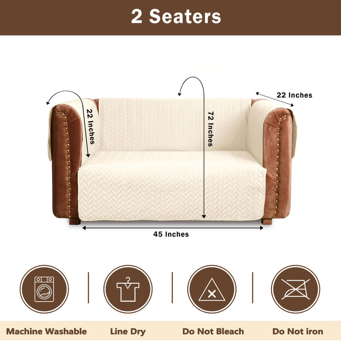 ultrasonic quilted sofa cover set beige